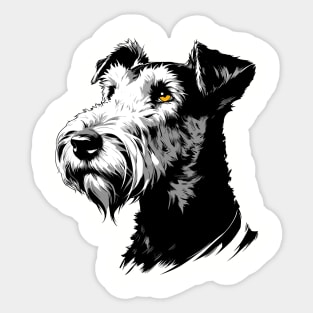 Stunning and Cool Airedale Terrier Monochrome and Gold Portrait for Father's Day Sticker